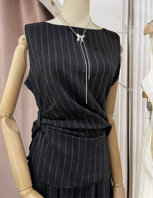 Two Piece Sleeveless Shirt with Trouser